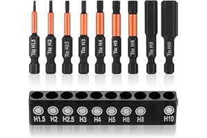 YITYDAMAI 9 Pz Set di Inserti per Avvitatore Professionali, 50mm Brugole Punte per Avvitatore, Inserti Esagonali 1/4'', Punte Avvitatore Esagonale, Punte per Cacciavite Esagonale Magnetiche(H1,5 - H10)
