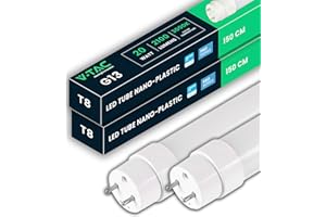 V-TAC 2x Tubo LED 150 CM - T8 G13-20W - 2100 Lúmenes - Chip Samsung - Tubos LED para Techo, Pared, garaje, Tienda - Tubo LED forma T8 - Sustitución de neón - Luz 3000K Blanco Cálido