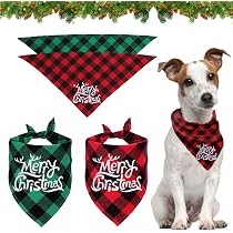 Weihnachtliches Hundehalsband Mit Fliege – Verstellbar, Kariert Mit Schneeflocken, Größe M (33–55 Cm)