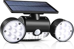 UNIFUN Solar Lights Outdoor, 30 LED Waterproof Solar Powered Wall Lights with Dual Head Spotlights 360-Degree Rotatable Solar Motion Security Night Lights for Outdoor Pation Yard Garden