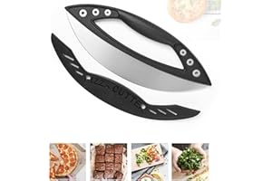 HhBdy Couteaux Pizza Coupe Pizza Cutter Couteau a Pizza à Pizza Hachoir à Pâtisserie Outil pour Les Pizzas Trancheuse Roulette à Pizza en Acier Inoxydable pour la Cuisine et Un Usage Commercial
