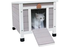 HICAPTAIN Casetta per gatti per esterni, resistente alle intemperie, in legno, per piccoli animali