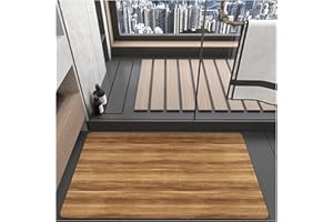 DAI LUFEI Tapis de Bain, Terre de Diatomées Tapis de Douche Super Absorbant Grain de Noyer Tapis de Douche Antidérapant à Séchage Rapide Dos en Caoutchouc(60 * 90, Grain de Bois)