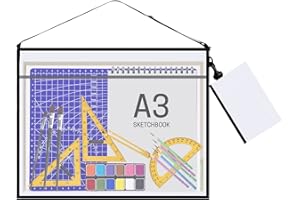 WISEPRO Art Portfolio Bag, Waterproof Handle Poster Organizer Portfolios Carrying Case for Artworks, Drawing Pads Supplies, Charts and Teaching (Clear)