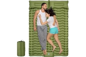 FEAHRZEUG Self Inflating Camping Mat With Built-in Pump Ultralight Inflatable Sleeping Mat with Pillow Lightweight Double Roll Camping Mattress for Hiking Backpacking Outdoor