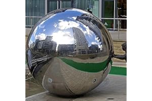 YIWOYI Stainless Steel Gazing Balls,Stainless Steel Gazing Ball Seamless Gazing GlobeGlitter Ball Sphere Mirror Hollow Ball Home Garden Decoration Supplies (200mm)