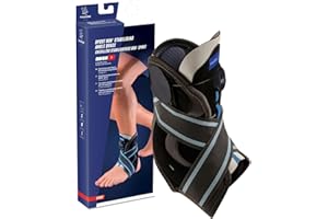 Thuasne Sport - Chevillère Stabilisatrice Boa - Chevillère Stabilisatrice Rigide - Entorse Sévère, Tendinopathie, Genou Instable - Indice de maintien 3/3 - Dispositif Médical CE - Bleu, M