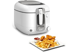 ‎TEFAL Tefal FR3141 Super Uno Fritteuse | Thermogehäuse | bis zu 1,2 kg Fassungsvermögen | digitaler Timer | Anti-Geruchs-Filterkassette | herausnehmbarer, antihaftbeschichteter Innenbehälter | Weiß/Grau