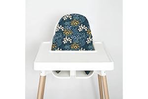 NIBBLE AND REST Nibble & Rest IKEA Highchair Cushion Cover for Inflatable Cushion, Compatible for IKEA Antilop Highchair Accessories, Stain-Proof&Wipeable Cushion Cover(Cushion NOT Included)(Midnightgarden)