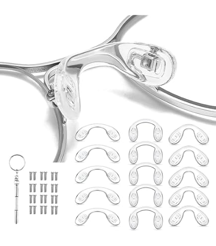 COYUN 35 Paia Gommini Occhiali Naso Antiscivolo Naselli per Occhiali,Cuscinetti Nasali Avvitabili per Occhiali in Silicone, Include Viti, Cacciavite Multifunzione, Pinzette e Panni per la Pulizia COYUN 35 Paia Gommini Occhiali Naso Antiscivolo Naselli per Occhiali,Cuscinetti Nasali Avvitabili per Occhiali in Silicone, Include Viti, Cacciavite Multifunzione, Pinzette e Panni per la Pulizia