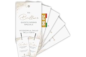 ECHOPRINTS Etichette Scintille Luminose Matrimonio 96pz MADE IN ITALY - Biglietti Stelline Scintillanti in Cartoncino di Alta Qualità - Decorazioni Matrimonio Idee Originali (Scintille NON Incluse) (ES-01)