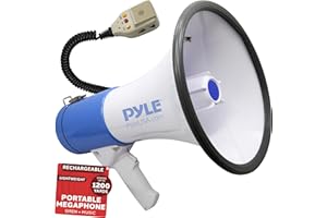 Pyle Haut-Parleur Mégaphone -Mégaphone Porte-Voix avec Sirène