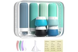 Gebrazy Silikon Reiseflaschen Set, Tsa Genehmigt Reise Größe Toilettenartikel, Leere Zum Befüllen, Auslaufsichere Silikon Reiseflaschen für, Lotion, Shampoo, Spülung, Duschgel (Colour-06)