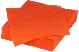 MORIGAMI Saten ser42207310 Collection, tovagliolo 40 x 40, 2 strati, piegati a 1/4, 100 Tovaglioli, 2 strati Lisa con bordo, Arancione