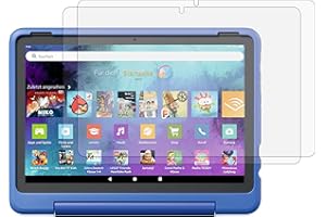 4ProTec 2 x Clear Screen Protectors for Amazon Fire HD 10 Kids Pro Tablet 2023 13th Generation