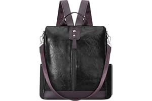 HUA ANGEL Tendance Sac à Main Sac à Dos 2 En 1 En Cuir Souple Femme Chic Et éLéGant Sac à Dos Sac à BandoulièRe Ville Femme Antivol Pour Le Travail Voyage Rencontre Grande Capacité Et Leger