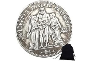LKTingBax 1873 Pièce de monnaie française sculptée à la main - Pièces historiques de l'Europe - Pièce de monnaie commémorative non circulée + sac KaiKBax - Pièce faite à la main pour faciliter la vie