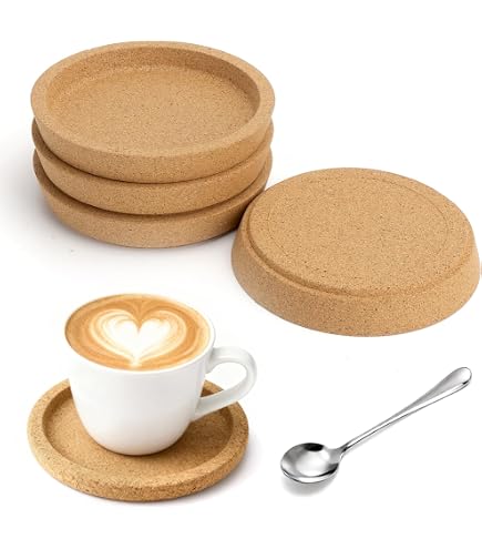 Ikea 365+ – Confezione Da 4 Sottobicchieri In Sughero, Diametro 9 Cm, Per Bicchieri E Tazze - 4
