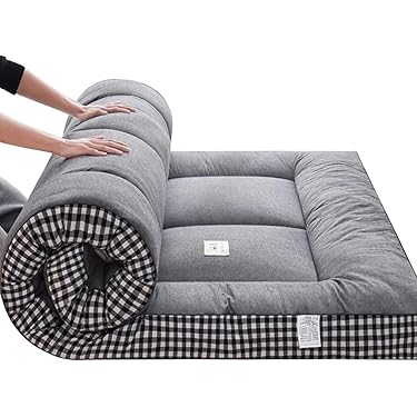 MLHK Matrassen Futon Dik Zacht Opvouwbaar Draagbaar Bed - Dubbel/Enkel Japans Futon, Tatami Rolmat - Queen Size, Lichte Koffiekleur - 150 cm x 200 cm MLHK Matrassen Futon Dik Zacht Opvouwbaar Draagbaar Bed - Dubbel/Enkel Japans Futon, Tatami Rolmat - Queen Size, Lichte Koffiekleur - 150 cm x 200 cm