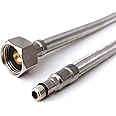 Xcel Home 2 x M8 x1/2 Flexible Tap Connectors (500mm) | 4 Lengths | Pair of BSP Kitchen/Basin Monobloc Mixer Flexi Pipe Tails | Braided Stainless Steel