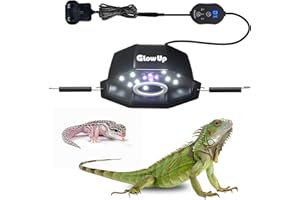 GlowUp UVA UVB Reptile Light 10W - LED UVB Light Bulb Fixture 120V with Dimming for Bearded Dragons, Turtles, Chameleons - 2 Modes UVA UVB Light Suitable for Tropical & Desert Reptiles