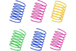 AIMICOCA zabawkowe sprężyny dla kota, opakowanie 60 sztuk, kolorowe interaktywne zabawki dla kota, plastikowe sprężyny spiralne do uderzania, gryzienia, polowania i aktywnej zdrowej zabawy (losowy