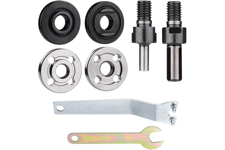 JIZZU 8 Pack Conversion Connecting Rod, Wing Wrench for Angle Grinder Shaft Coupling, Conversion Rod for Electric Hand Drill M10, Connection Adapter for Metal Cutting Disc