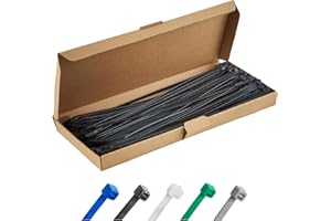 HAUS PROJEKT Noir Lot de 100 Attaches Zippées Industrielles de Qualité Supérieure, 300 mm x 4,8 mm, Multifonctionnelles, en Plastique, pour Usage Intérieur et Extérieur, Gestion des Câbles, Fils, Maison, Bureau