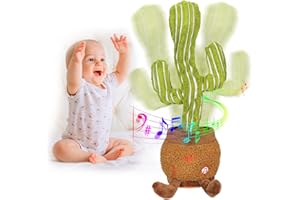 seOSTO Volume Control Singing Dancing Cactus Toy Repeat What You Say, Talking Cactus Toy Recording for Baby Encourage Speech Toys, Birthday Gifts for Kids Boys Girls