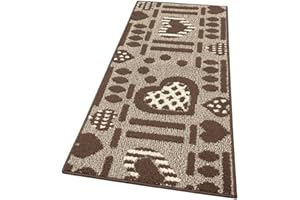 emmevi Tappeto Cucina Antiscivolo Cuori 3D Lavabile Moderno Varie Misure MOD.Clelia Dis.A 57X230 Marrone