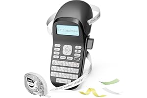 Phomemo LT12 Beschriftungsgerät Handgerät Bluetooth Etikettendrucker Tragbarer Etikettiergerät Mit QWERTZ Deutsche Tastatur & Einfache Textbearbeitung, Ideal fürs Büro oder zu Hause - Grau