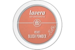 lavera Velvet Blush Powder – Rosy Peach 01 – aprikos – ekologisk mandelolja & E-vitamin – matt – sammetslen konsistens (1 x 5