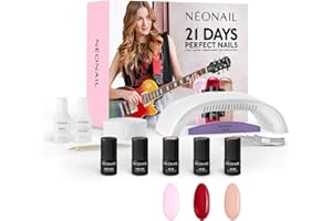 NÉONAIL NEONAIL 21 Days Starter Set - Pintauñas Semipermanentes - Lampara Uñas Semipermanentes - Gel Uñas - Top Coat - Lampara de Uñas - Manicura - Base Coat - Colores Uñas - Kit - Unhas - Lima Uñas - UV/LED