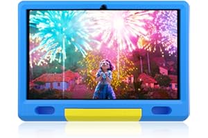 Mouikei Kids Tablet 10 inch Tablet for Kids, 6(2+4) GB+64GB Android 13 Kids Tablet with Case, Parental Control APP, Dual Camera, Educational Games, Kidoz Pre-Installed Children Tablet (Blue)