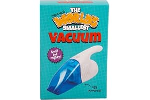 FIZZ CREATIONS The Worlds Smallest Vacuum Cleaner. Novelty USB Powered Desk Hoover. Includes 2 Attachments. Great as Pc Cleaner. Fun Novelty Desktop Vacuum Cleaner.