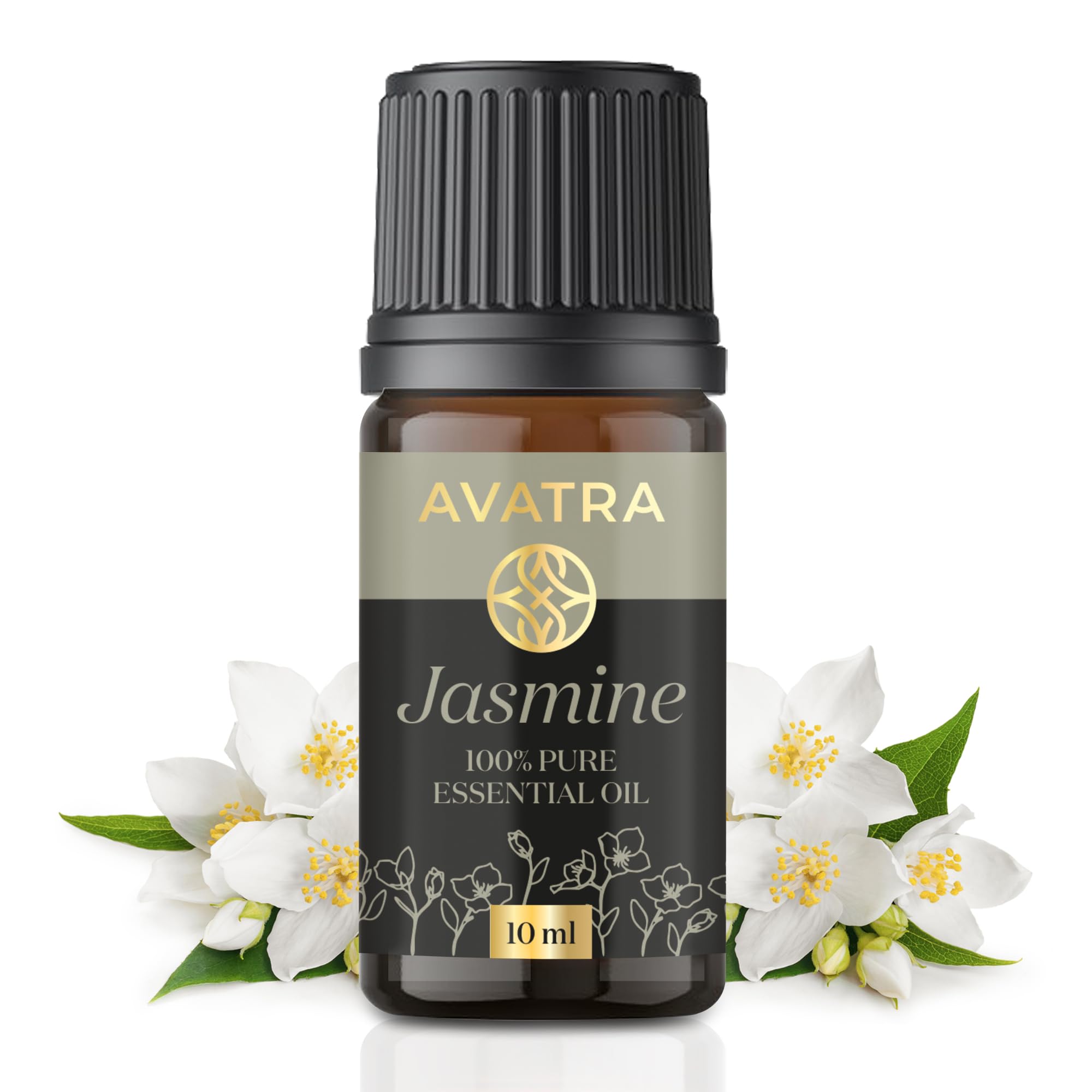 Avatra Jasmine Essential Oil for Skin, Hair Growth, Diffuser | For Bathing, Home Fragrance & Soap Making | 100% Pure & Natura