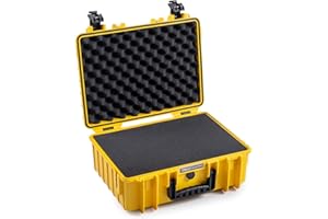 B&W INTERNATIONAL B&W walizka transportowa do użytku na zewnątrz, typ 5000, żółta, z pianką kostkową, wodoszczelna, zgodnie z certyfikatem IP67, pyłoszczelna, odporna na pęknięcia i niezniszczalna
