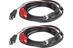 JWODO 2 cables de alimentación de carrete de pesca eléctrico de 10 pies, cable de alimentación que conecta la batería a carretes, compatible con Daiwa Tanacom 1000 750 500, Seaborg 500MJ, Leobritz, Shimano,