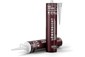 DIKARA Silikon dunkelbraun für Innen- & aussen | Löwendicht Bausilikon 310 ml | Außenbereich Fenster | wasserfest/uv-beständig (1, dunkelbraun)