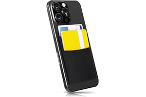 MyGadget 2 Fächer Handy Kartenhalter zum aufkleben - RFID Blocking - Haftendes Kartenfach, Kartenhülle, Karten Halterung - Geldbörse Smartphone Etui Schwarz