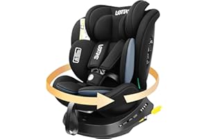 LETTAS i-Size Siège Auto 360 Rotation 0-12 ans, 40-150 cm, Isofix Siege Auto Bébé avec Appui-tête Réglable ECE R129