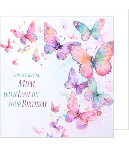 WBdesignz Geburtstagskarte Mit Umschlag – Rosa Blumen, DIN A6, 2er-Set, Premiumpapier 300 G/m²