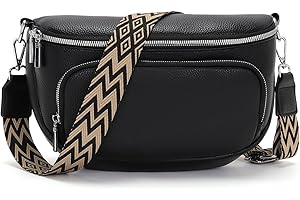 Boadlol Große Bauchtasche Damen umhängetasche Crossbody bag Schultertasche Brusttasche Leicht mit Mehrere Fächer Verstellbar