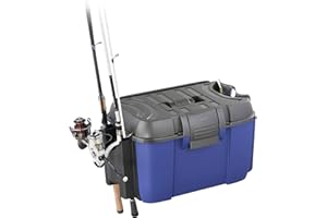 Plastica Panaro Valigetta Pesca Rod 169, con Porta canne e Tasca Laterale per pastura, Blu, Dimensioni Esterne 525 x 340 x H300 mm