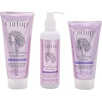 Curl Up Curl Care Bundle with Curly Hair Shampoo, Conditioner and Leave in Curl Defining Cream - For Dry Frizzy, Wavy & Curly Hair - Sulphate Paraben And Silicone Free (Combo of 3)