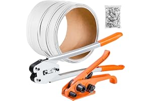 VEVOR Regelbandssats i plast med spännare och tätare, 100 m linjerulle, handbandssats med 100 metalltätningar, för förpackning, lager och transport