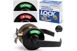 ANNFUZ Vacant or in-Use Privacy Bathroom Door Lock with Handle,Occupied Bathroom Lever Lock with Large Indicator Sign,ANSI Grade 2 Commercial Door Handle,for Public Restrooms Office Hospital
