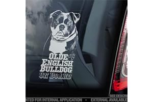 BYRON HOYLE Autoaufkleber mit Olde English Bulldog on Board Old Bully Schild Stoßstange Aufkleber Auto Aufkleber Vinyl Aufkleber Fenster Aufkleber Stoßstange Aufkleber gestanzt Decals Geschenk