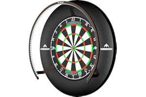 Mission Darts Torus 270 | Sistema di illuminazione a LED per freccette con facile accesso all'area del bersaglio per un gioco senza restrizioni, disponibile in nero sabbiato, rosso e blu