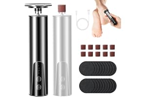 LEIORTUFA Lima Electrica pies Durezas, lima eléctrica recargable para pies, con hojas reemplazables de papel abrasivo, 6 velocidades para talones agrietados, callosidades, piel muerta (negro)